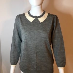 JCrew. Gray and cream sweater.